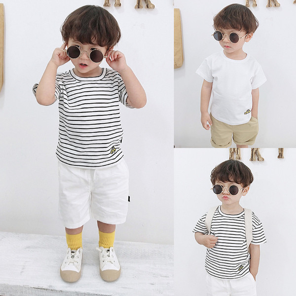 Нов модел детска тениска за момчета с О-образно деколте