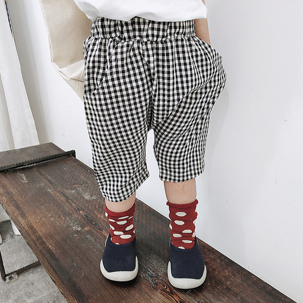 Új modell kockás gyerek nadrág fiúknak