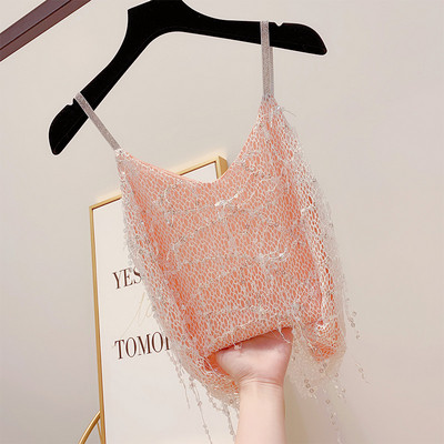 Flitterdíszítésű női felső, három színben