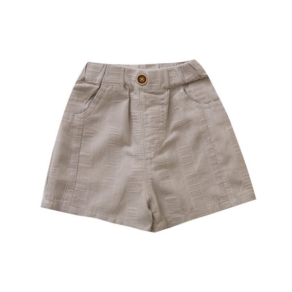 Pantaloni scurți pentru băieți în alb și bej