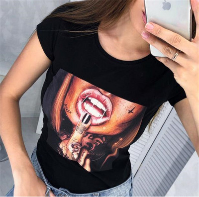 Alkalmi női póló öt színben mintával