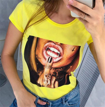 Alkalmi női póló öt színben mintával