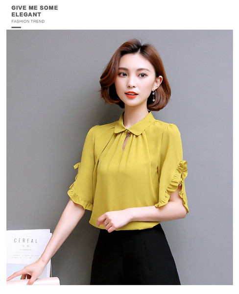 Stílusos női sifon ing 3/4-es ujjal, öt színben