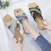 Papuci de dama moderni in trei culori cu talpa plata