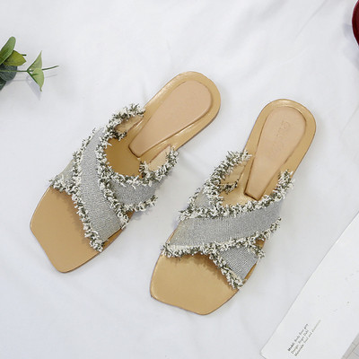 Papuci de dama moderni in trei culori cu talpa plata