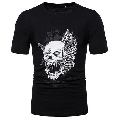 Modern férfi póló fekete, fehér és szürke mintával