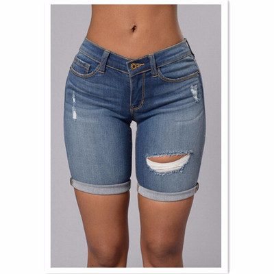 Νέο μοντέλο κοντό γυναικείο τζιν σε μπλε χρώμα
