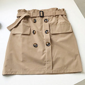 Fusta casual dama cu centura si nasturi in mai multe culori