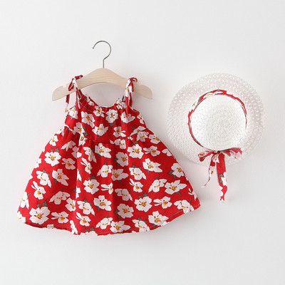 Rochie decupata pentru bebelusi cu motive florale in trei culori