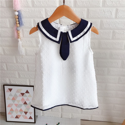 Rochie pentru copii cu decolteu O pentru fete in alb