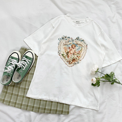 Modern női póló fehér rátéttel