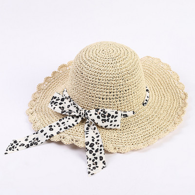 Palarie de vara dama cu panglica leopard in trei culori