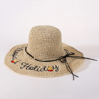 Palarie de dama model nou cu broderie si panglica in mai multe culori