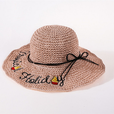 Palarie de dama model nou cu broderie si panglica in mai multe culori