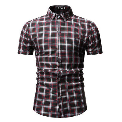 Kockás férfi ing rövid ujjal, három színben