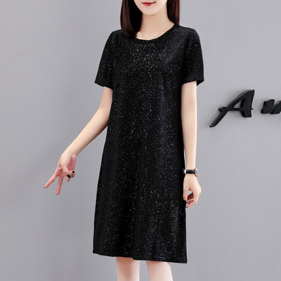 Rochie de dama in negru cu efect stralucitor si marimi pana la 5XL