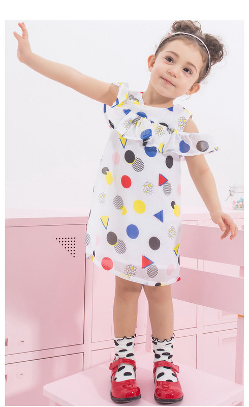 Rochie modernă pentru copii pentru fete cu puncte albe