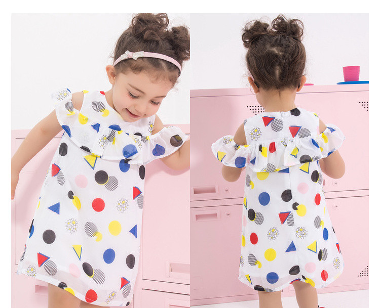 Rochie modernă pentru copii pentru fete cu puncte albe