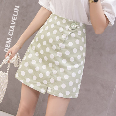 Fusta dama casual cu buline in mai multe culori cu talie inalta