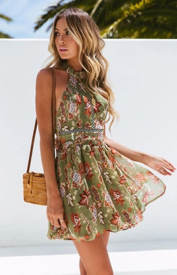 Rochie de dama model nou cu motive florale - doua culori