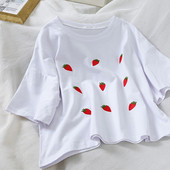 Bluză de damă modernă cu broderie în negru, alb și verde