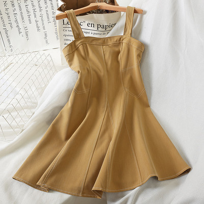 Rochie de dama casual croiala cu bretele in trei culori