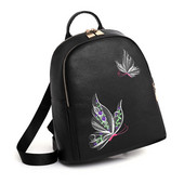Rucsac casual dama negru cu broderie