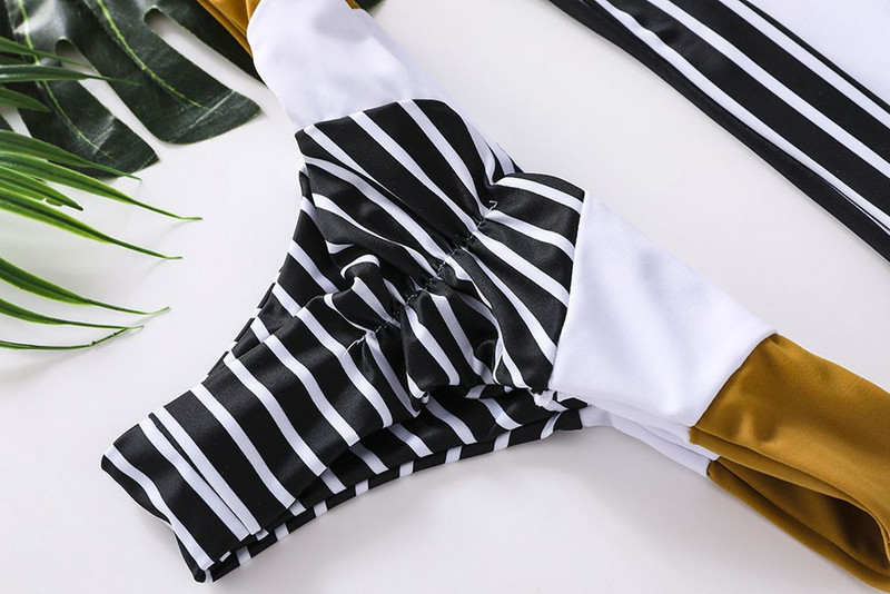 Costum de baie modern din două piese cu top tip bandă