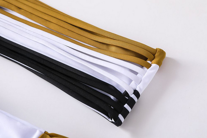 Costum de baie modern din două piese cu top tip bandă