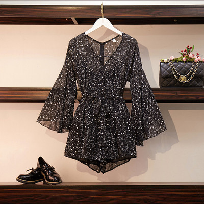 Salopetă de damă modernă cu mâneci largi și mărimi până la 5XL