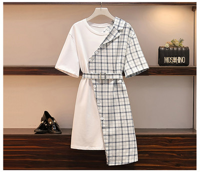 Rochie de dama moderna model asimetric in alb-negru