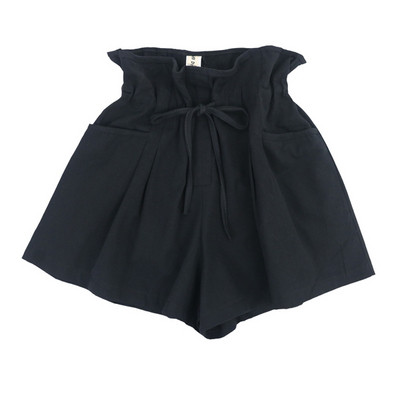 Pantaloni scurți de damă cu talie înaltă și buzunare în patru culori