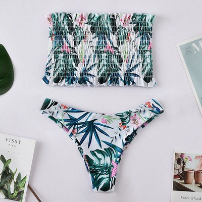 Costum de baie modern din doua piese cu top elastic in mai multe culori