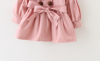 Модерно бебешко яке за момичета в кафяв и розов цвят