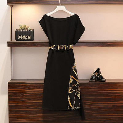 Rochie moderna de dama cu motive colorate si marimi pana la 5XL