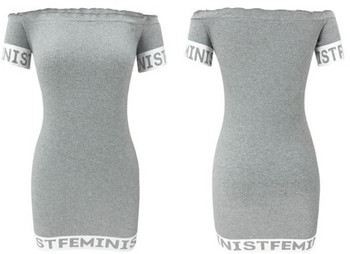 Alkalmi női ruha szürke és rózsaszín feliratokkal