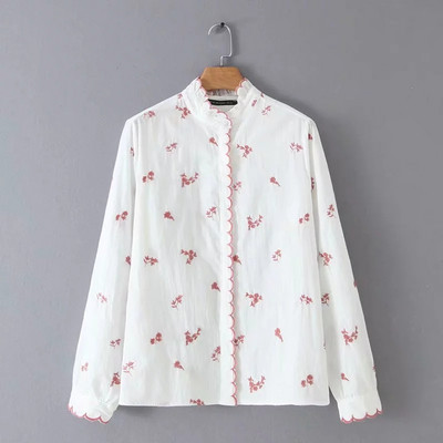 Camasa de dama eleganta model nou cu broderie in alb