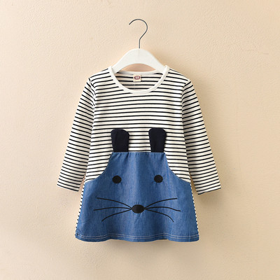 Rochie casual pentru copii pentru fete cu maneci lungi si elemente 3D