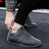 Eko bőrből készült alkalmi férfi tornacipő fekete, szürke és piros színben