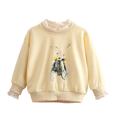 Νέο μοντέλο παιδικί μπλούζ με εφαρμογή και λαιμό O σε μπεζ χρώμα