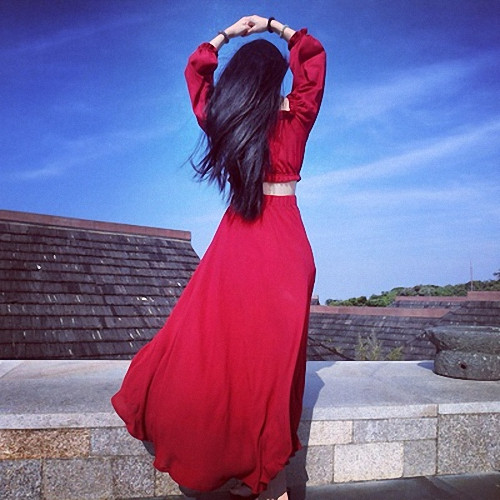 Set modern pentru femei din două părți în roșu