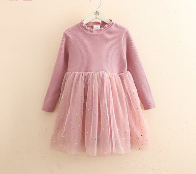 Νέο μοντέλο παιδικό φόρεμα με τούλι φούστα σε μπεζ, μπλε και ροζ χρώμα