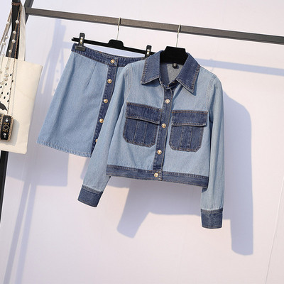 Μοντέρνο γυναικείο τζιν σετ σε μεγέθη  εως 5 XL