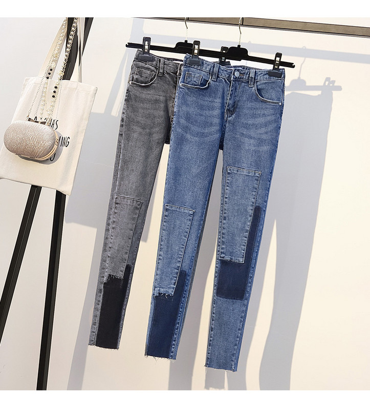 Blugi de dama moderni Model Slim in albastru si negru cu marimi pana la 4XL