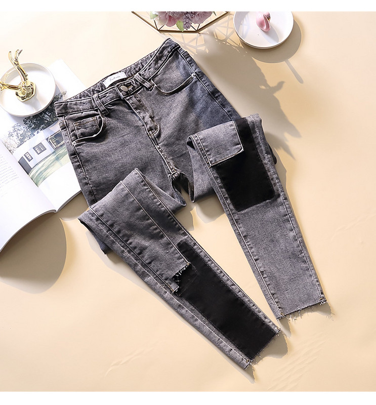 Blugi de dama moderni Model Slim in albastru si negru cu marimi pana la 4XL