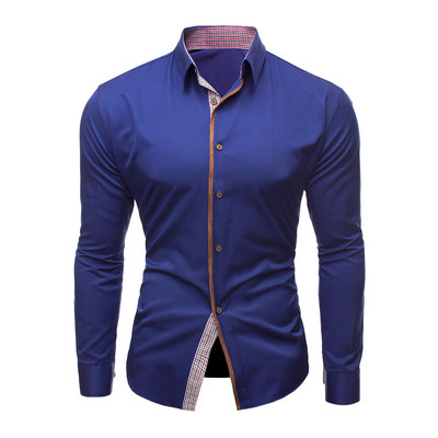 Cămașă bărbătească stilată Model slim cu mâneci lungi în trei culori