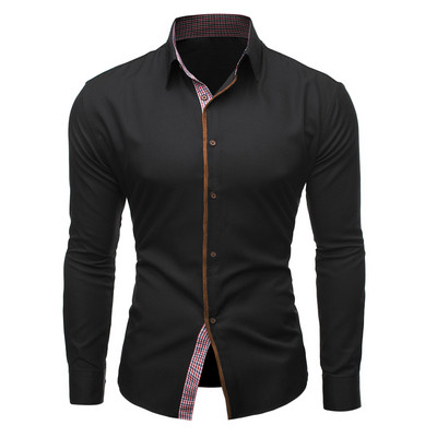 Cămașă bărbătească stilată Model slim cu mâneci lungi în trei culori