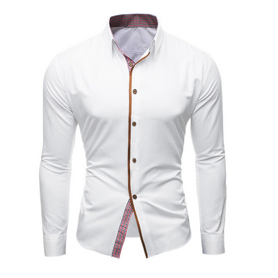 Cămașă bărbătească stilată Model slim cu mâneci lungi în trei culori