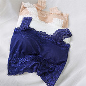 Bustiera de dama zilnica cu bretele late si dantela in mai multe culori