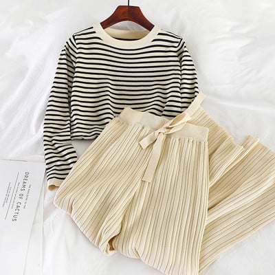 Set modern pentru femei din două părți în negru și bej